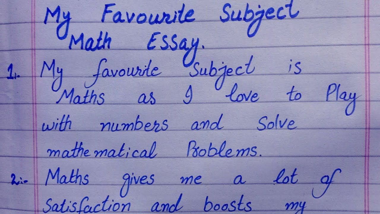 my favorite subject maths essay in english