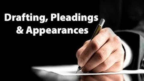 Drafting, Pleadings and Appearances | ACE TUTORIALS