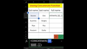 Concatenate function in ms Excel #excel #viralvideo