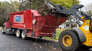 Heil Rear Loader Garbage Truck Packing Heavy Leaf Piles by East Coast Refuse 3,653 views 3 months ago 8 minutes, 44 seconds