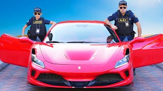 Jason Police Officer and Alex in Ferrari Gold Adventure