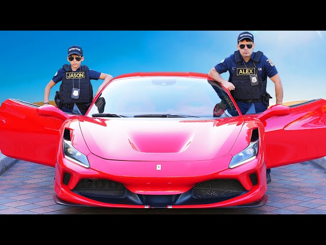 Jason Police Officer and Alex in Ferrari Gold Adventure class=
