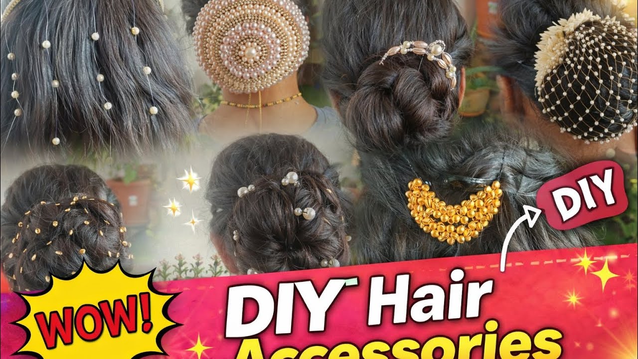 Easy DIY hair accessories #DIYHairAccessories#diy DIY#HandmadeAccessories#IndianHairstyles#BudgetDIY