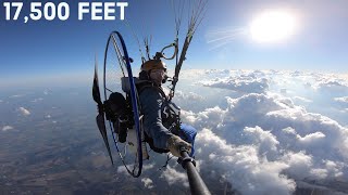 Flying To 17,500 Fęet on my Paramotor!