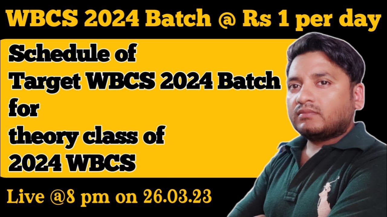 SCHEDULE of WBCS 2024 theory class NOTE BOOK by Akash Sir YouTube