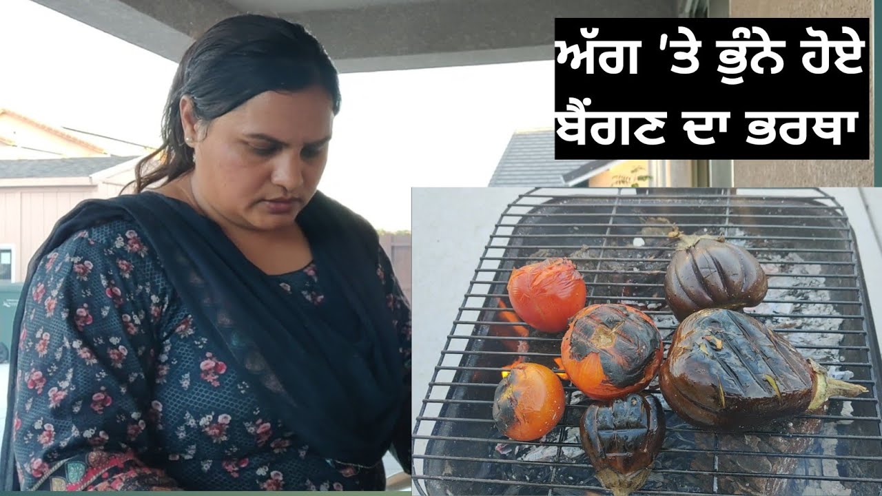 ਅੱਗ 'ਤੇ ਭੁੰਨੇ ਹੋਏ ਬੈਂਗਣ ਦਾ ਭਰਥਾ | My Evening Routine | Punjabi Vlog |