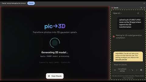 Claude built a 2D→3D image app completely autonomously (Apple SHARP ML)