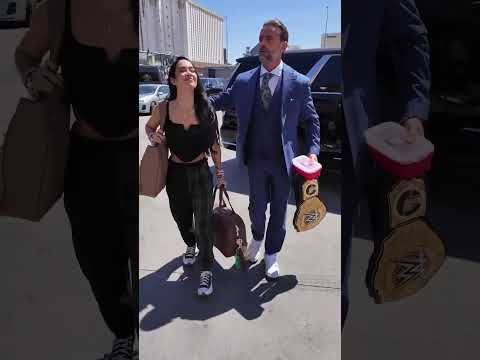 Our champion couple is here for the #WrestleMania Kickoff! ARE YOU READY?!