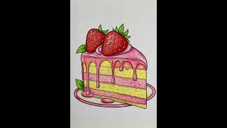 Beautiful Strawberry Cake Coloring 🍓🎂 | Satisfying Cake Coloring Page screenshot 3