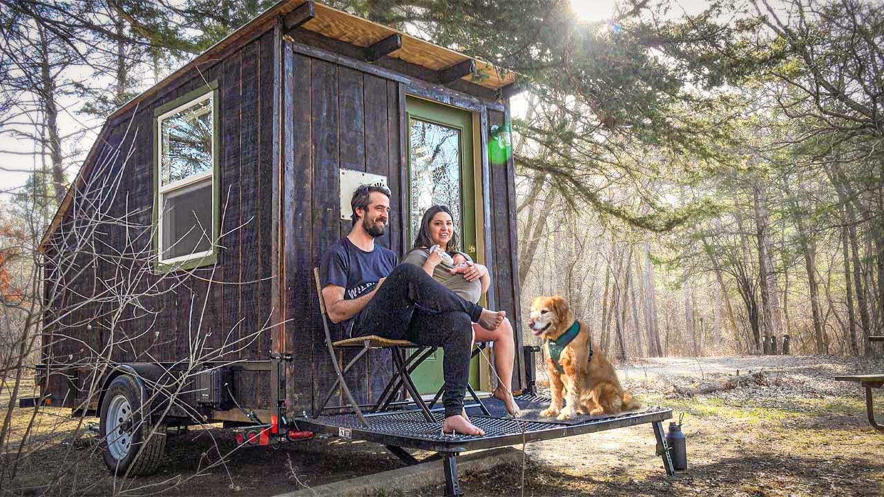 Camping in our Tiny Cabin on Wheels First Trip with our Newborn