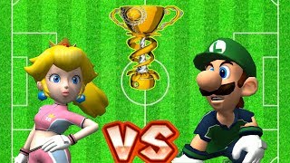 Super Mario Strikers - Peach Vs Luigi Round 1 Professional Difficulty In Super Flower Cup