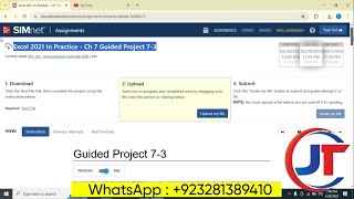 Excel 2021 In Practice - Ch 7 Guided Project 7-3|Assignment Guide SIMnet Step by Step