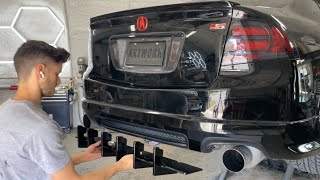 Acura TL 04-08  - Rear diffuser V2 (Aggressive) Installation - Artwork Bodyshop