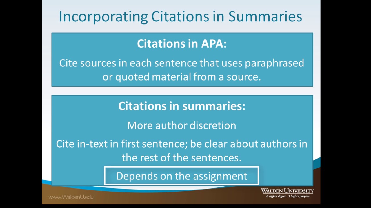 Incorporating Citations Into Summaries