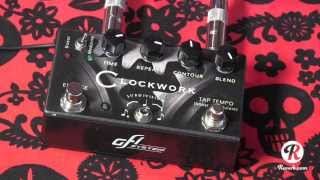 GFI System CLOCKWORK tap tempo DELAY demo with flange & vibe modulation