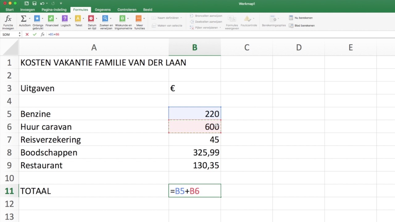 New Update Het totaal berekenen in Excel
