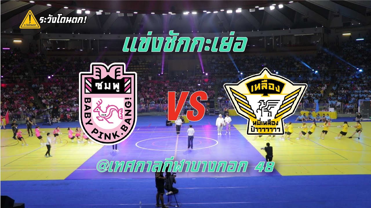 แข่งชักกะเย่อ สีชมพู VS สีเหลือง (เทศกาลกีฬาบางกอก๔๘) #BNK48 #ระวังโดนตก!