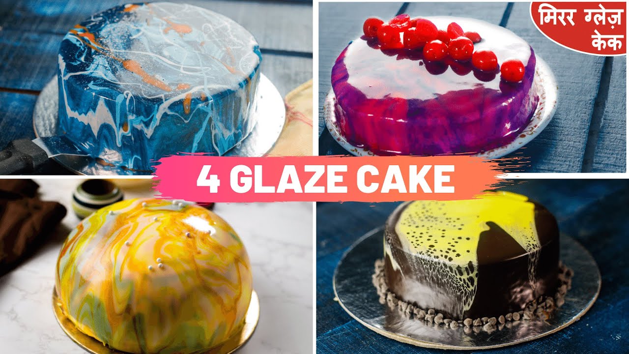 4 Mirror Glaze Cake Decoration Recipes | Eggless Cake Recipe in Hindi | MintsRecipes