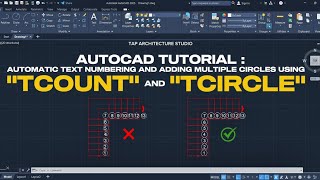 AutoCAD TCOUNT & TCIRCLE Tutorial | Automatic Text Numbering & Multiple Circles | AutoCAD Tips 2026