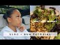 VLOG| HOW TO DO A SLICK BUN + HEALTHY WHAT I EAT IN A DAY | Briana Monique'