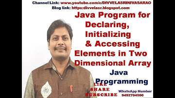 Two Dimensional Arrays in Java || Declare, Define and Access elements in Two Dimensional Array
