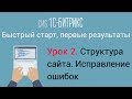 Урок 2. CMS 1C-Битрикс: управление сайтом. Структура сайта. Исправление ошибок