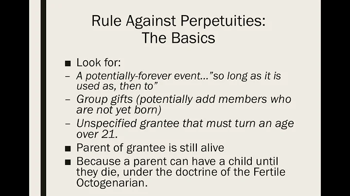 Rule Against Perpetuities