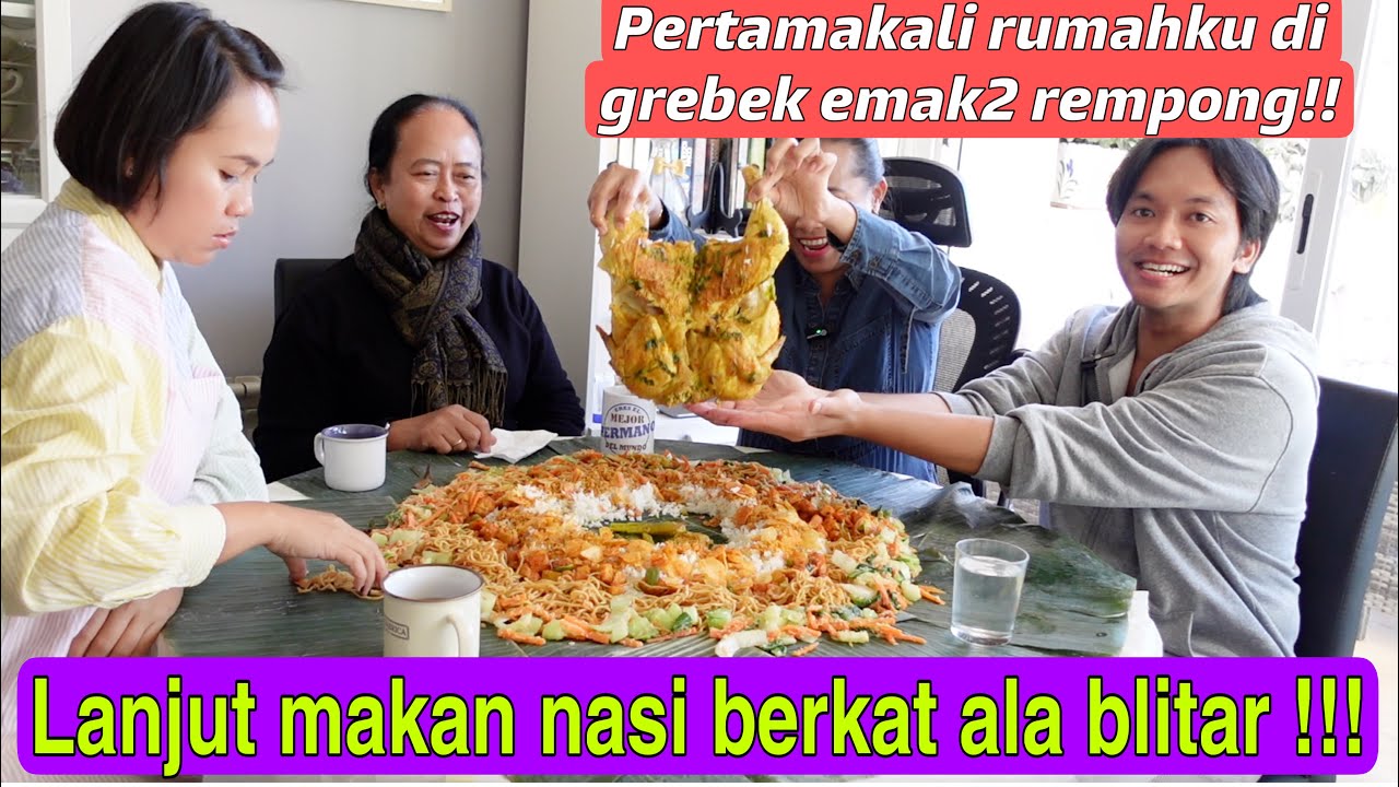 RUMAHKU DI GREBEK EMAK2 REMPONG PERTAMAKALI !! DAN AKU MASAKIN NASI BERKAT KHAS BLITAR !!