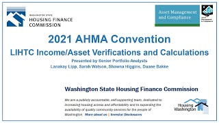 2021 LIHTC Income/Asset Verifications and Calculations Webinar