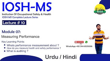 IOSH managing safely - Lecture 10 - (Module 07) - HSE TRAINER