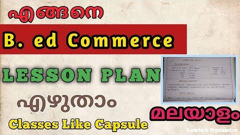 How to write Lesson plan? Commerce Option