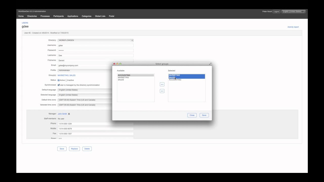 BPM SOFTWARE - WorkflowGen User Management V6 - YouTube