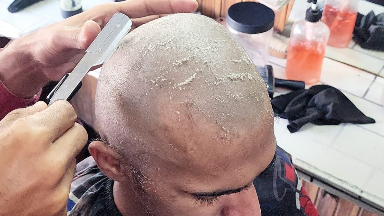 Relaxing straight fast razor Head Shave for young boy BladeStyleASMR 🔥 ...