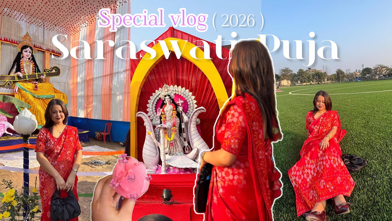 Saraswati Puja 🌸❤️Special Vlog 2026🎀// @Alishavlogs11 