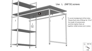 Computer Desk with 4 Tier Storage Shelves, Home Office Tower Desk with Side Bookshelves