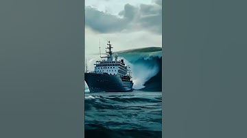 Tidal Wave Pursues Small Cruise Ship! #ocean  #ship  #scaryocean