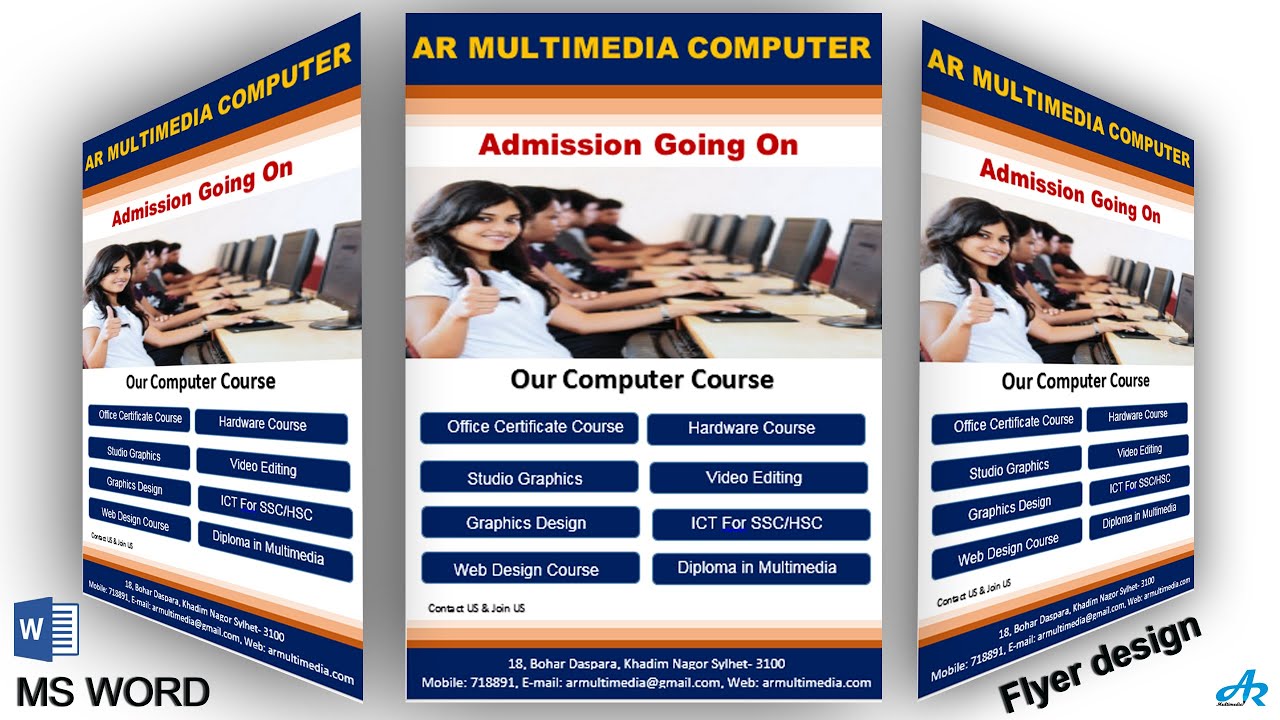ms word tutorial professional nice flyer design brochure design using ms word 2016 by asith roy design a flyer in word