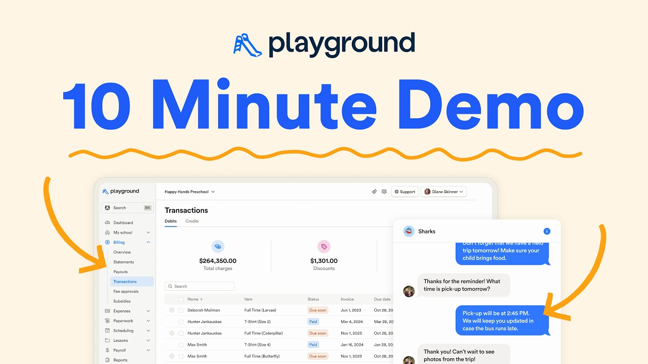 10-Minute Video Demo of Playground Child Care Management Software