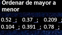 Ordenar De Mayor A Menor Numeros Decimales Ordenar De Forma