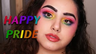 Rainbow PRIDE makeup look 2020