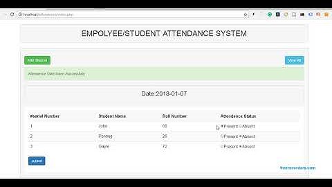 Attendance Management System in PHP