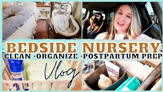 SETTING UP BEDSIDE NURSERY AND POSTPARTUM BASKET | CLEANING AND ORGANIZING | MarieLove