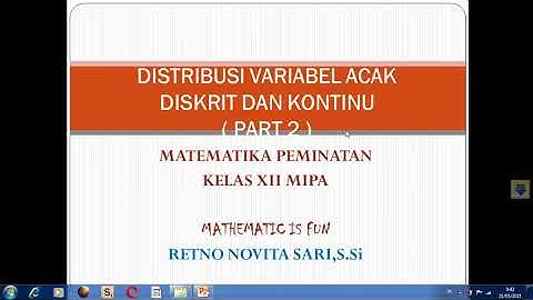 distribusi variabel acak diskrit dan kontinu  (part 2), Matematika peminatan kelas XII MIPA