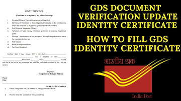 GDS IDENTITY CERTIFICATE || MOST IMPORTANT DOCUMENT FOR GDS VERIFICATION || @IndiaPostOfficeGDSCO...