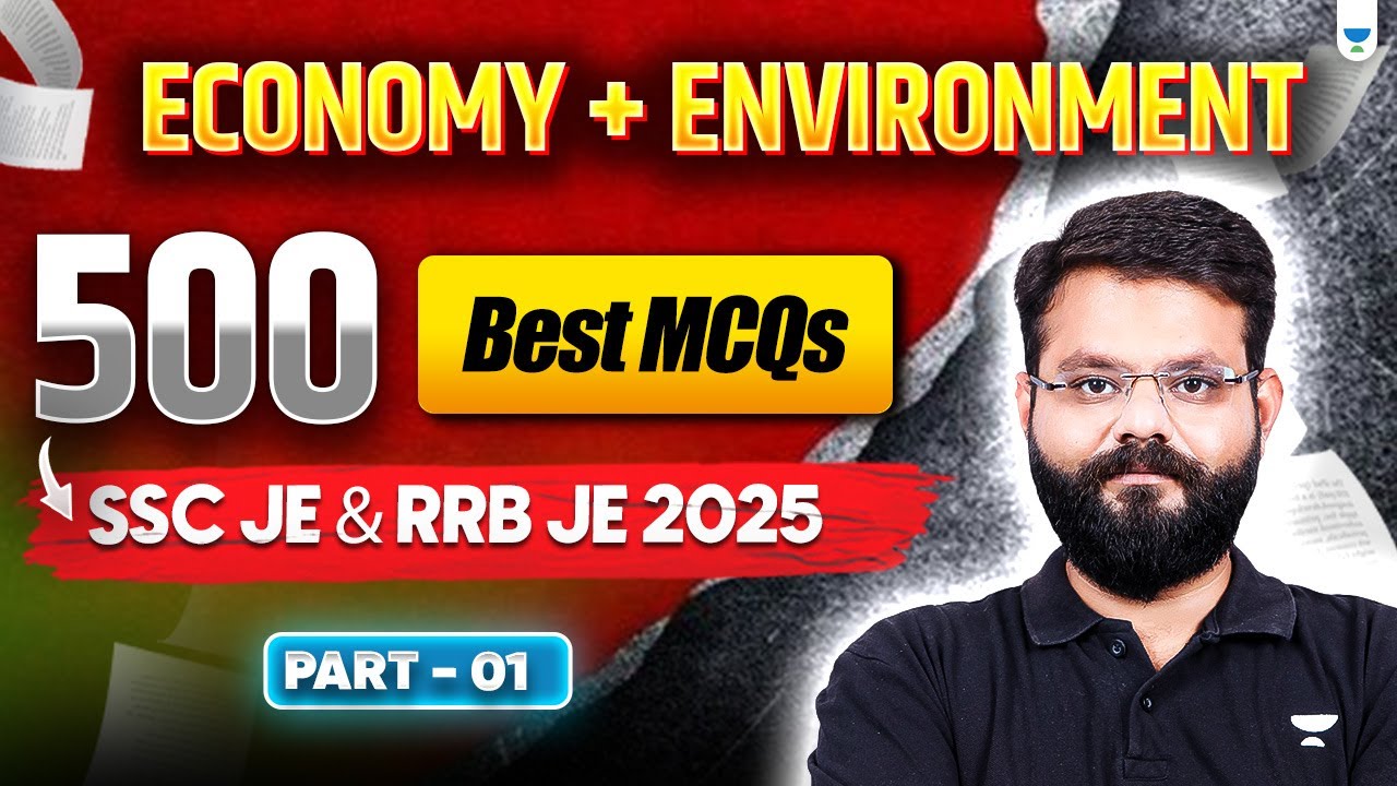 🌍 Economy + Environment 500 Best MCQs - 1 | SSC JE & RRB JE 2025 | Amit ...