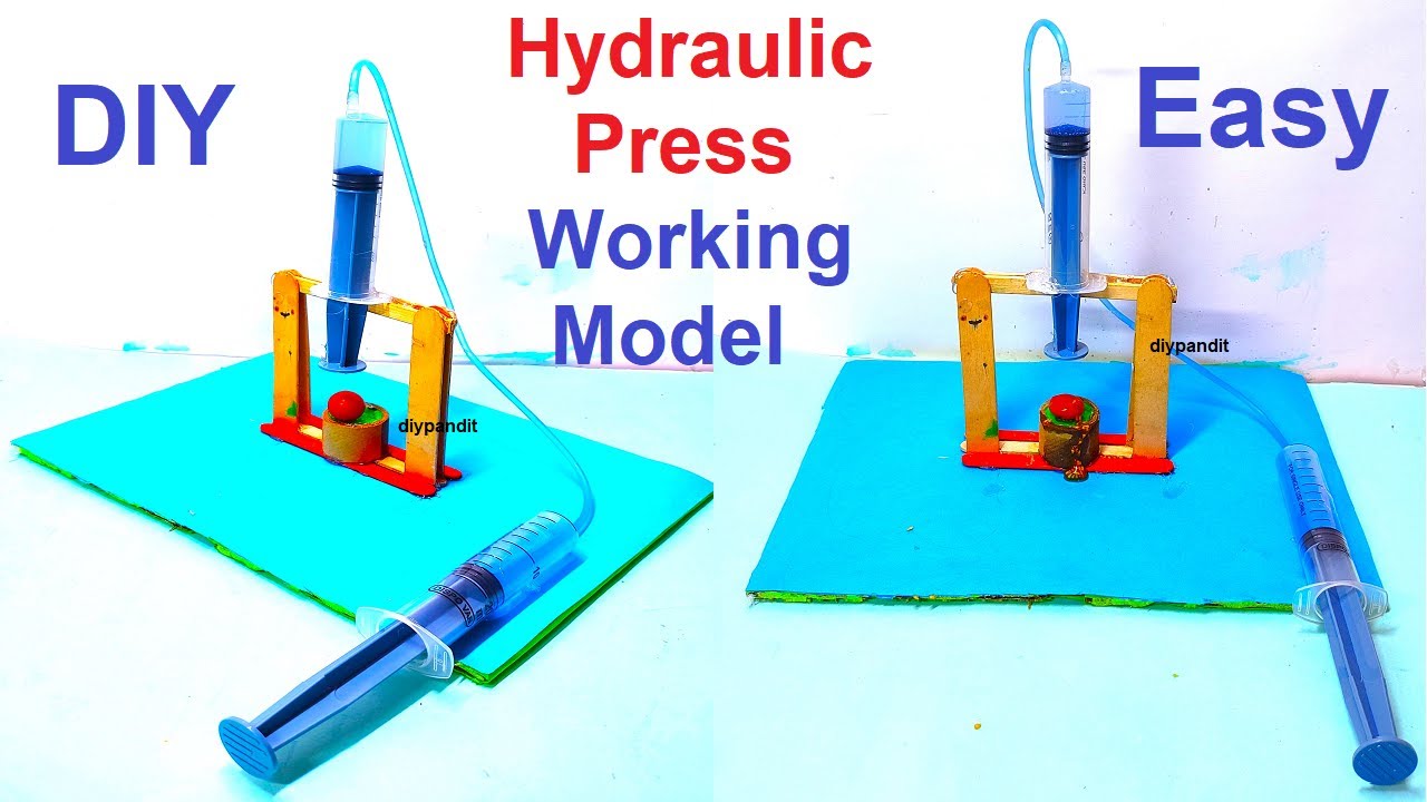 hydraulic press working model science project for exhibition diy