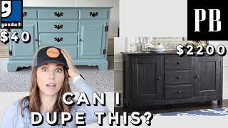 pottery barn inspired buffet | black chalk paint wash on furniture