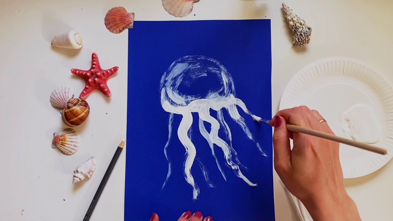 Медуза рисуем с детьми
