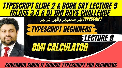 Typescript Lecture 9 book and slide Governor Sindh IT COURSE