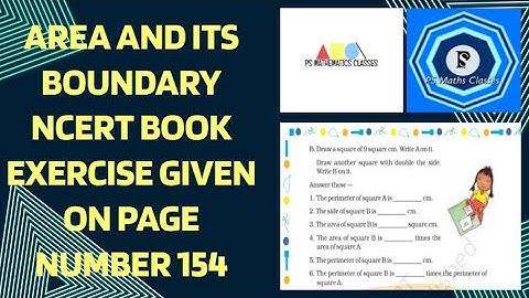 Class 5, Ch-11- Area And Its Boundary, NCERT Book Exercise Given On Page Number 154